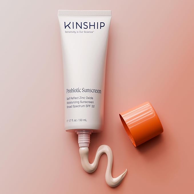 Kinship Zinc Oxide Mineral Sunscreen for Face Self Reflect SPF 32 | Vegan, Reef Safe, Non Toxic Eczema Sunscreen for Sensitive Skin | Sunblock Face Moisturizer with SPF (1.75 oz)