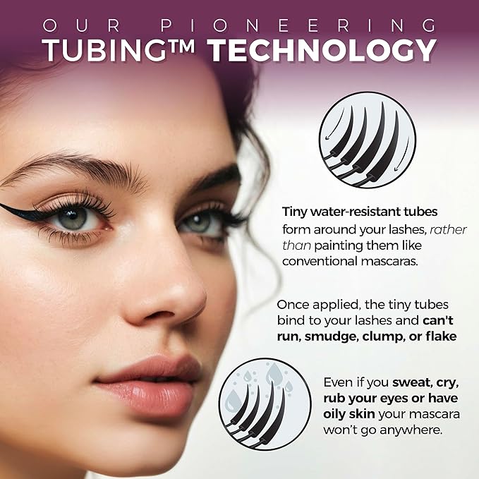 Blinc Original Tubing Mascara, Natural looking Lengthening, Ultra-Longwearing Washable, Vegan, Gluten-Free and Cruelty-Free, Black, 9mL / 0.30 Fl. OZ