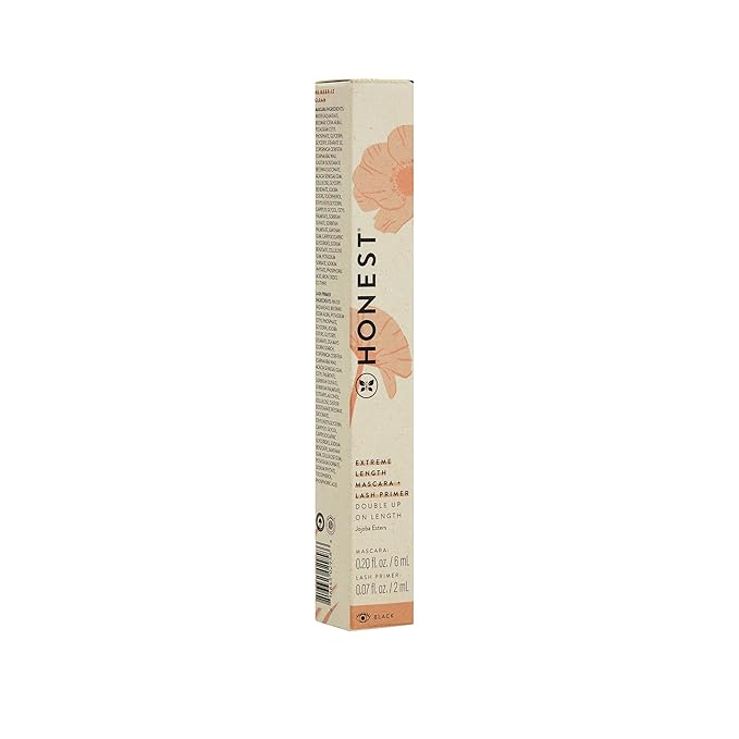Honest Beauty 2-in-1 Extreme Length Clean Mascara + Lash Primer | Lengthening + Volumizing | EWG Verified + Cruelty Free | Black, .27 fl oz