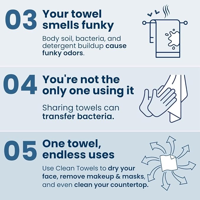 Clean Skin Club Clean Towels XL™, 100% USDA Biobased Dermatologist Approved Face Towel, Disposable Clinically Tested Face Towelette, Facial Washcloth, Makeup Remover Dry Wipes, 300 ct, 6 pack