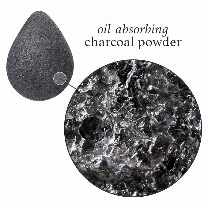 Julep Beauty Konjac Charcoal Sponge + Vitamin E Hydrating Cleansing Oil - For Gentle Exfoliating and Calm Skin - Makeup Remover