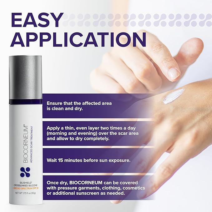 Biocorneum Advanced Scar Treatment with Silishield® & SPF 30 20g – Fast-Drying, Water-Resistant Silicone Scar Gel - Surgeon Recommended Scar Removal for New & Old Scars - Suitable for Children